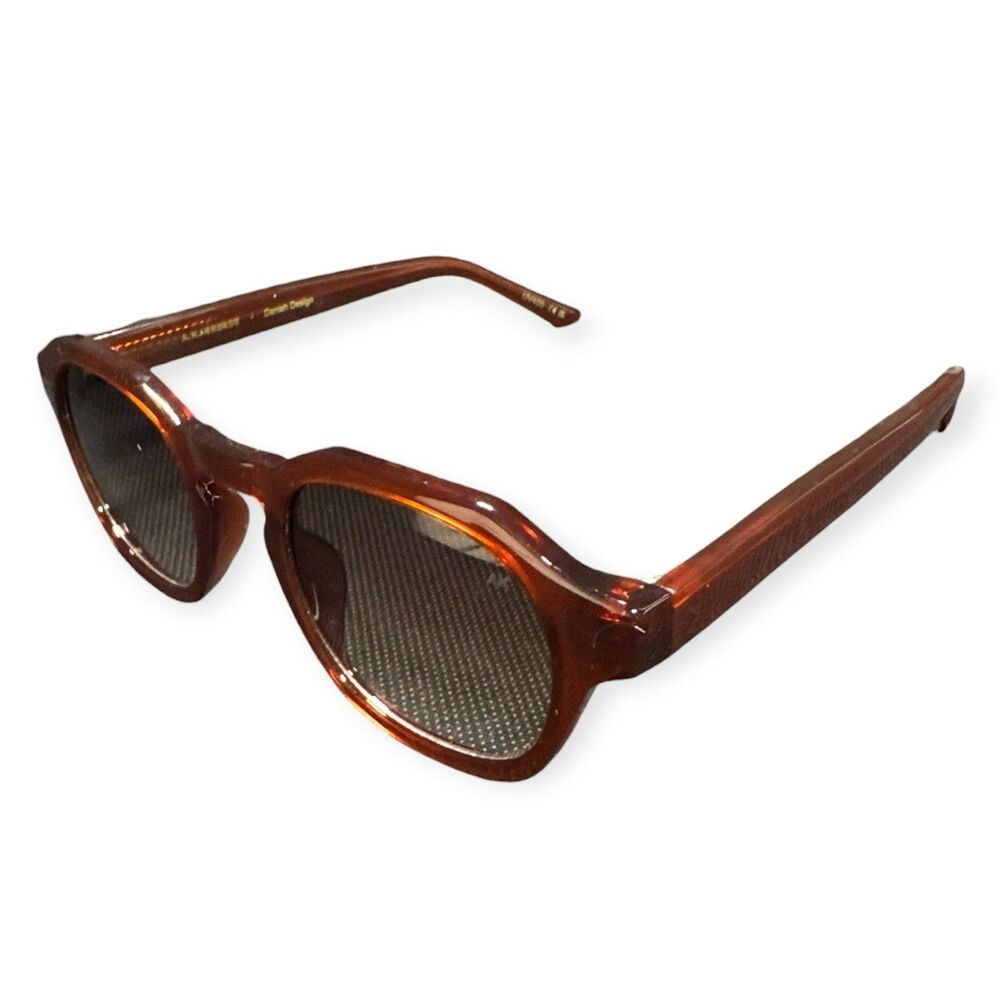 A.KJAERBEDE Round Sunglasses Brown & Grey Gradient Lenses Retro